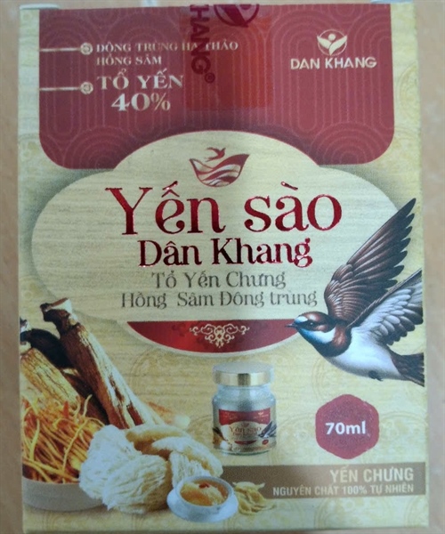 Yến sào Dân khang - Tổ yến chưng Hồng sâm đông trùng (Hộp 1 lọ x 70ml) - Dân Khang 2