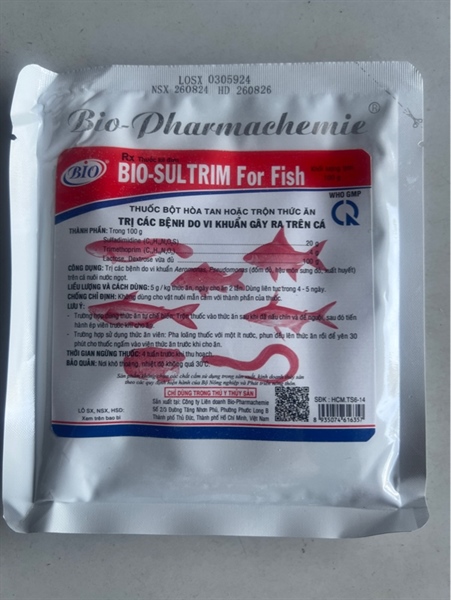 Bio sultrim for fish 100g đóm đỏ, xuất huyết