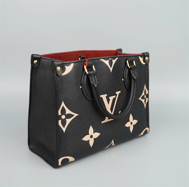 Túi LV onthego đen hoa trắng kèm lót form sz25 (LTB) KG+