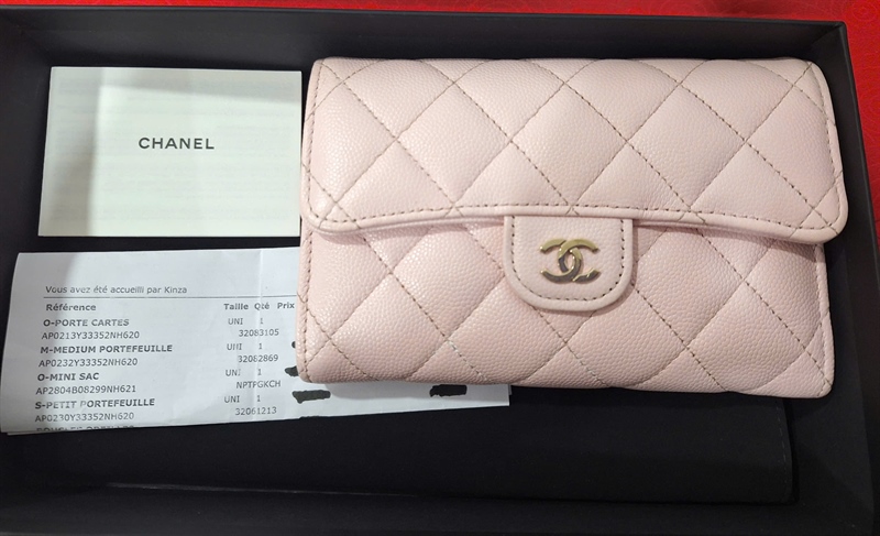 Ví Chanel hồng gập 3 (PN) KG+