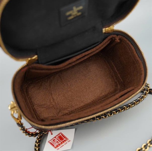 Túi LV Vanity hoa nâu kèm lót form sz20 +