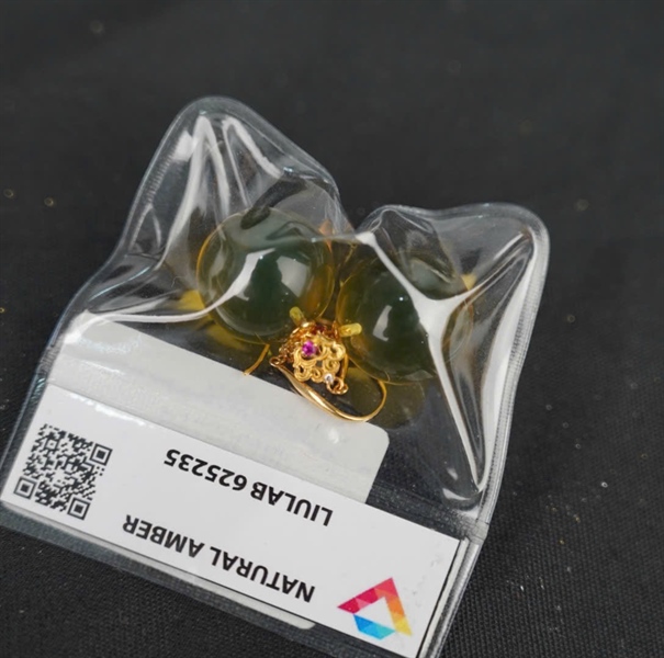 Bông tai đá hổ phách 625235 KG+