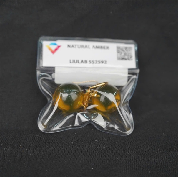 Bông tai đá hổ phách 552592 KG+