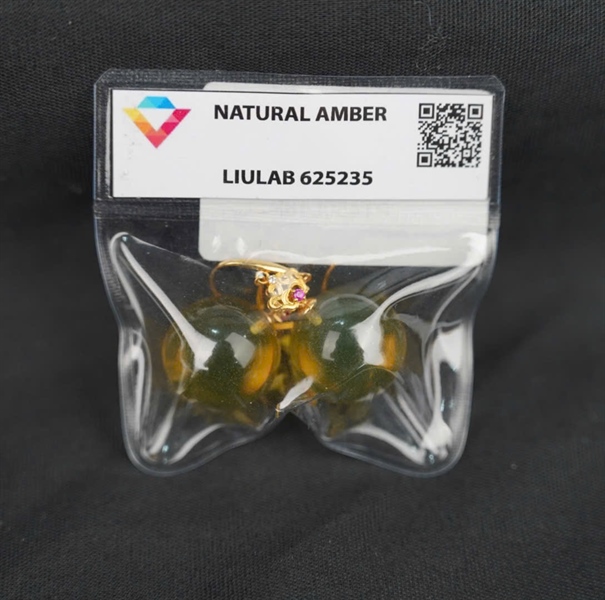 Bông tai đá hổ phách 625235 KG+