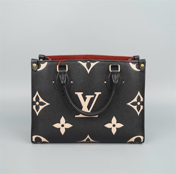 Túi LV onthego đen hoa trắng kèm lót form sz25 (LTB) KG+