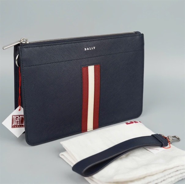 Túi Bally Clutch xanh đen sz24 KG+