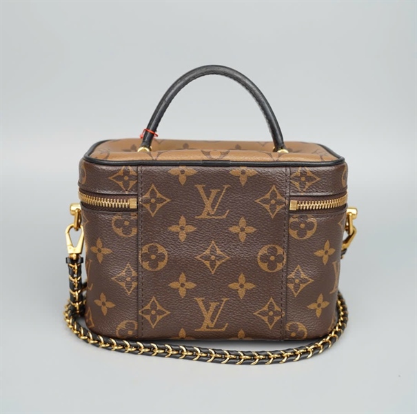 Túi LV Vanity hoa nâu kèm lót form sz20 +