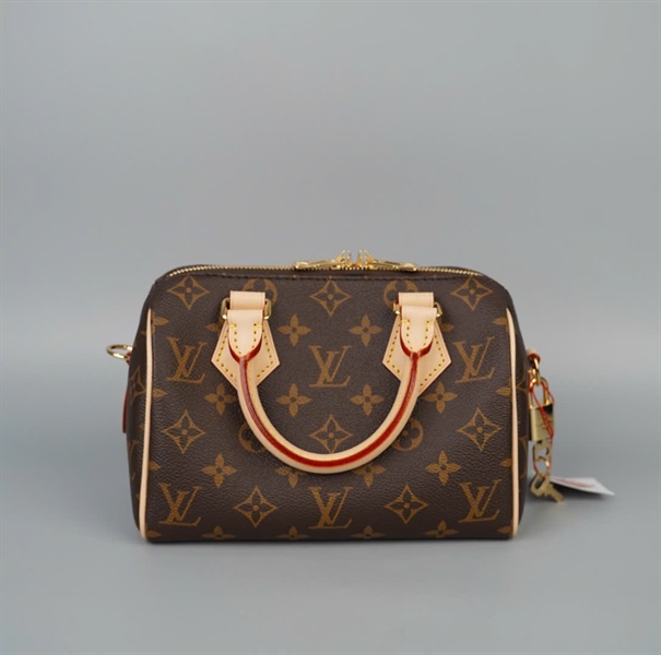 Túi LV Speedy hoa nâu kèm ổ + chìa sz20 KG+