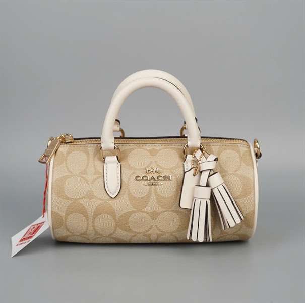 Túi Coach trống trắng xám sz19 (A-T) KG+