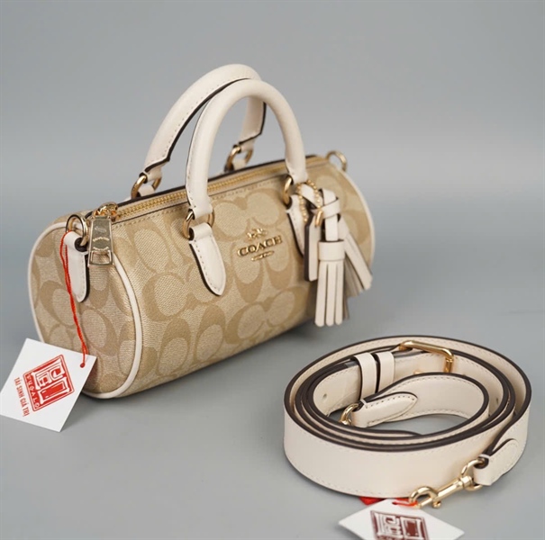 Túi Coach trống trắng xám sz19 (A-T) KG+