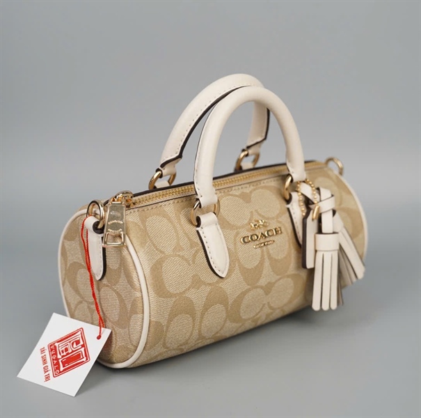 Túi Coach trống trắng xám sz19 (A-T) KG+