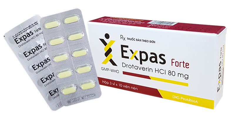 Expas fort drotaverin 80mg dhg (h/30 viên nén)