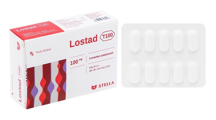 Lostad t100 losartan 100mg stella (h/30 viên nén)