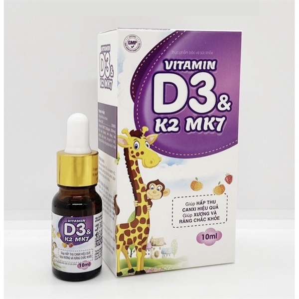 Vitamin D3 & K2 MK7 màu tím Hải Linh (C/10ml)