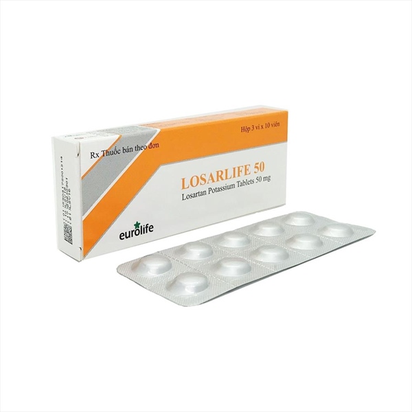 Losarlife losartan 50mg eurolife (h/30v nén)