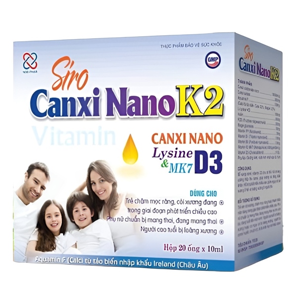 Siro Bổ Sung Canxi Cho Bé Canxi Nano K2 Vgas (H/20o/10ml)