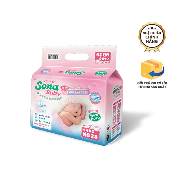 Bỉm Sona Nhật Bản size 01 Newborn 28 miếng (<4kg)