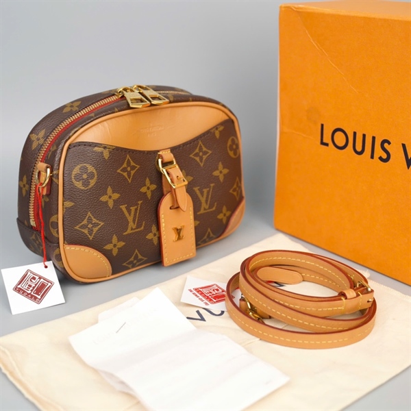 Túi LV Deauville hoa nâu kèm lót form (DU4280) sz20 KG+