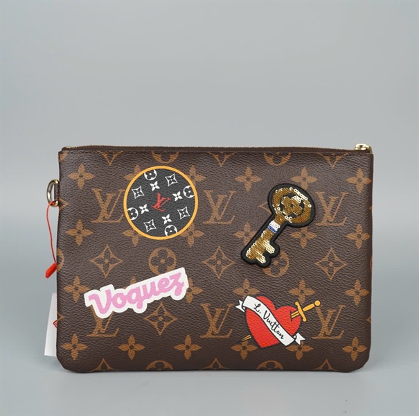 Túi LV Clutch hoa nâu in hình (CA2168) sz22 (HC)+