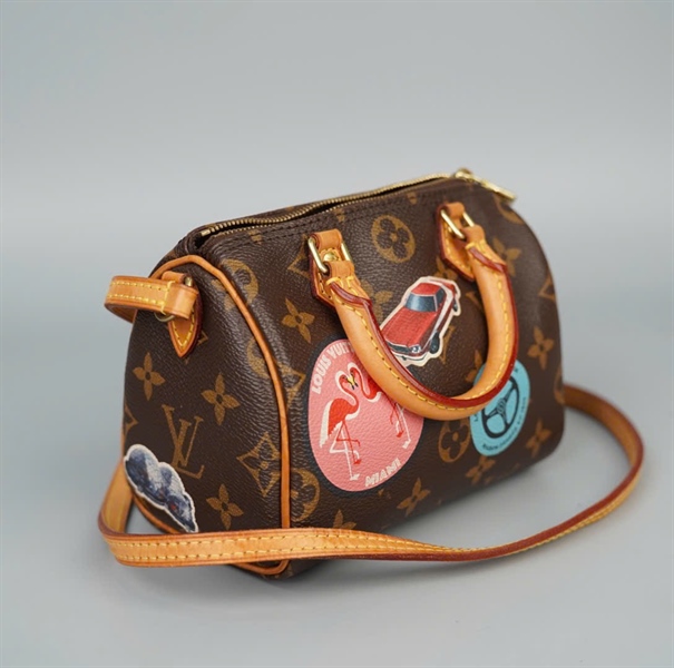 Túi LV Speedy hoa nâu in hình (TR3196) sz16 (HC)+