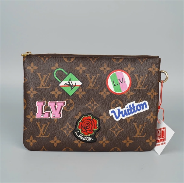 Túi LV Clutch hoa nâu in hình (CA2168) sz22 (HC)+