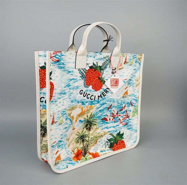 Túi GG Tote biển xanh sz32 KG+