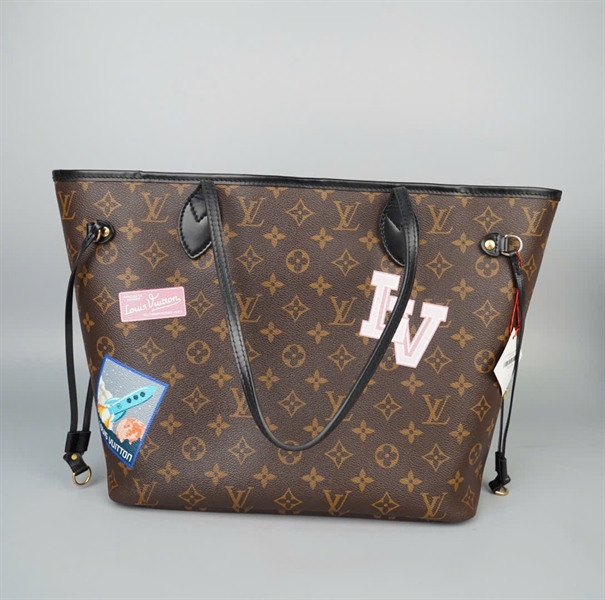 Túi LV Neverfull hoa nâu kèm ví sz32 (HC)+