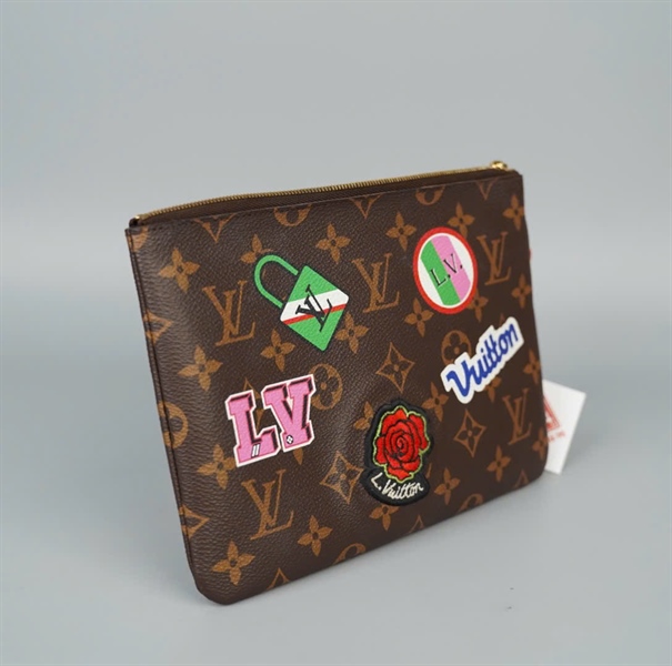 Túi LV Clutch hoa nâu in hình (CA2168) sz22 (HC)+