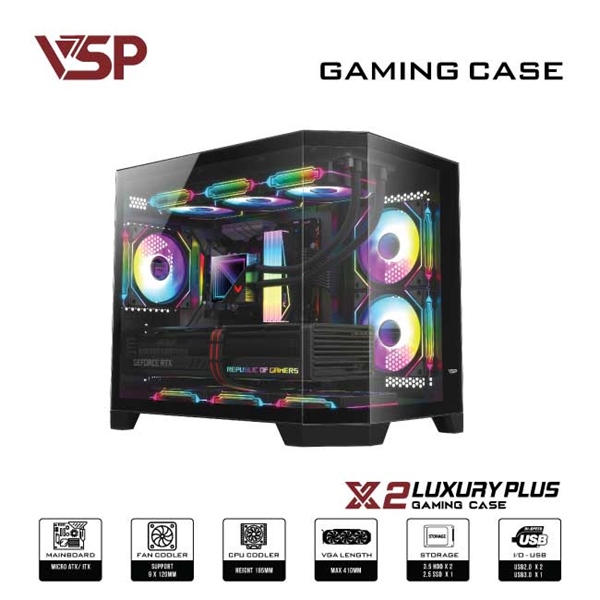 Case Gaming VSP X2 Luxury Plus (Màu đen)