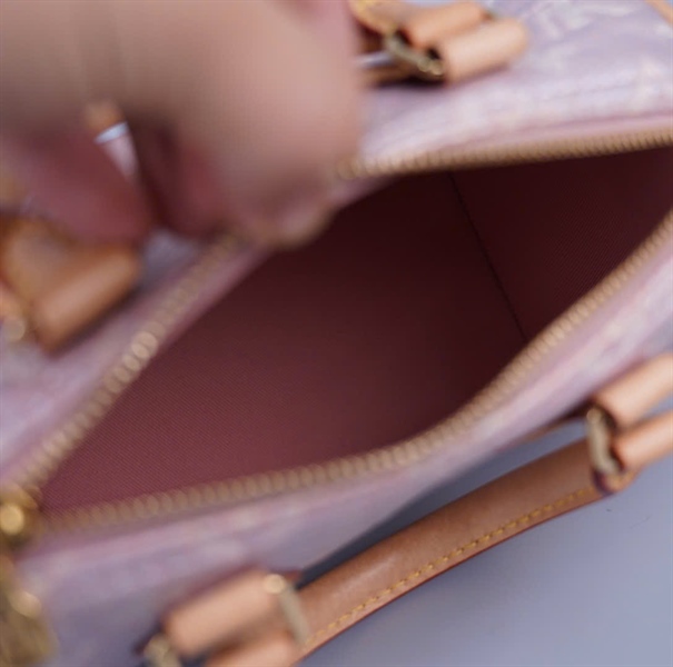 Túi LV Speedy hồng hoa trắng sz20 (HC)+