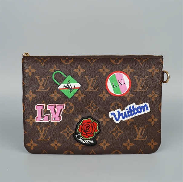 Túi LV Clutch hoa nâu in hình sz22 (HC)+