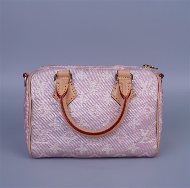 Túi LV Speedy hồng hoa trắng sz20 (HC)+