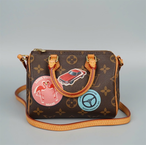 Túi LV Speedy hoa nâu in hình (TR3196) sz16 (HC)+