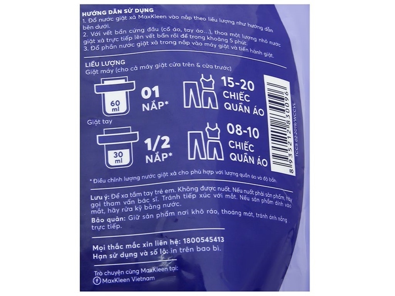 Nước giặt xả Maxkleen Hương nước hoa huyền diệu 3.8kg