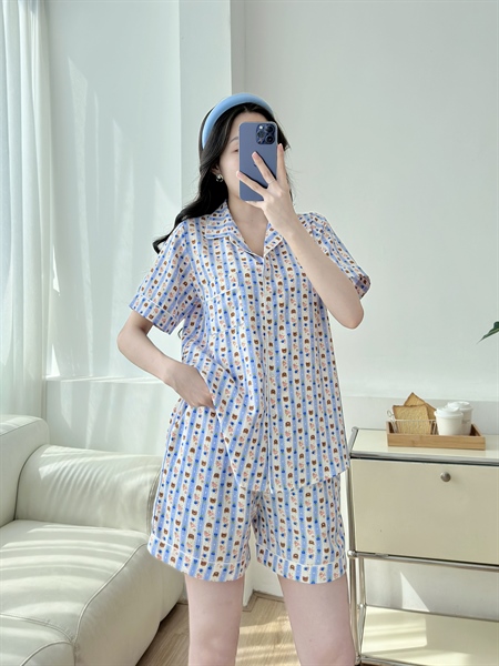 Pijama ngắn Gấu Xanh