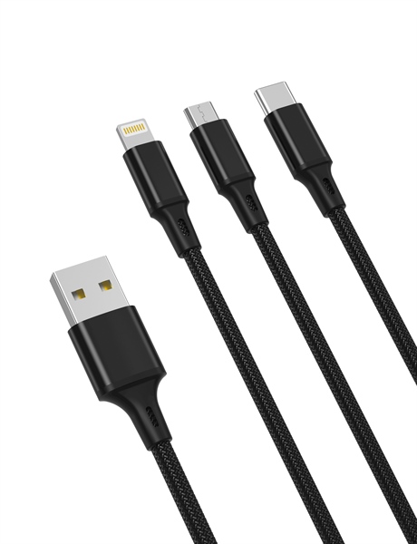 Dây Sạc XO NB173 (USB to IOS/C/Micro) - Đen