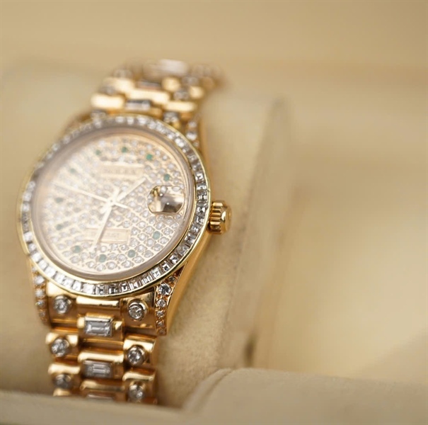 Đồng hồ Rolex vàng đính đá sz30mm (HC) KG+