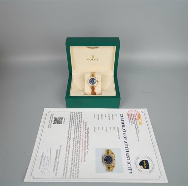 Đồng hồ Rolex mặt tròn vàng 18k đính đá (X221428) sz26 (HC) KG+