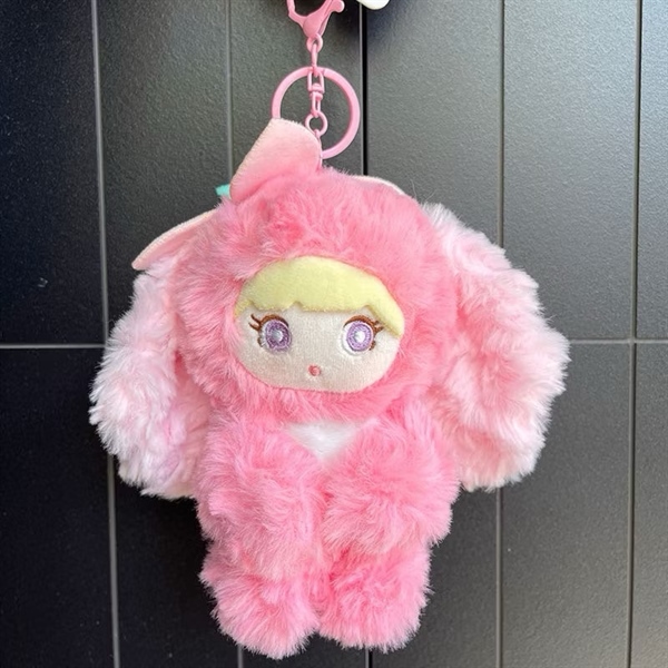 Móc Khoá, Móc Treo Balo Gấu Bông Manchao 15cm (Hồng Đậm)