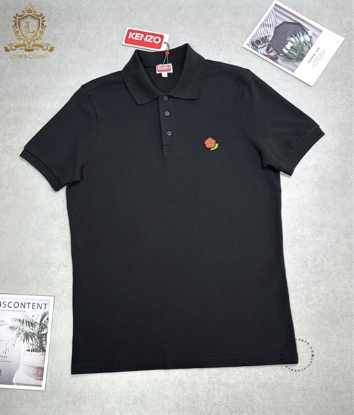 Polo Kenzo đen tag hoa thêu