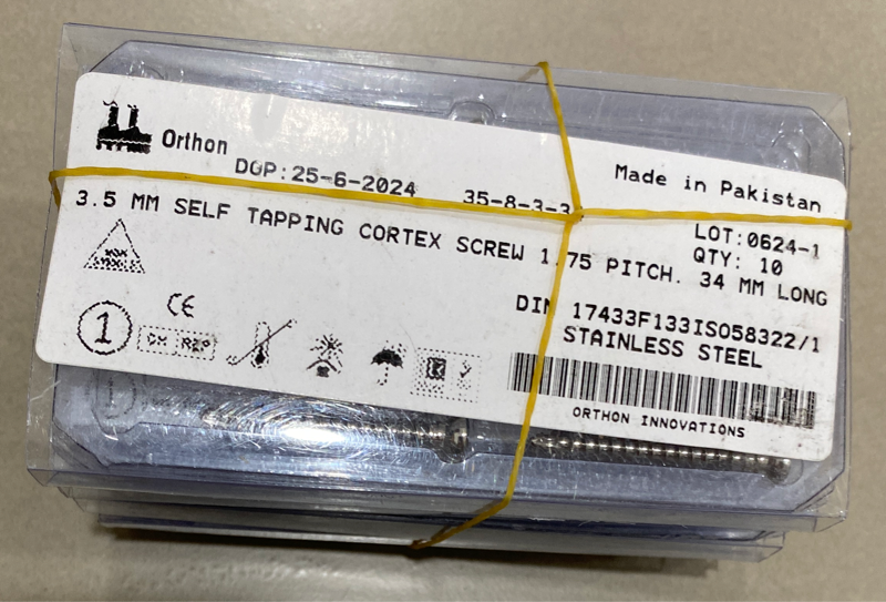 Vít xương cứng 3,5mm dài 34mm - Pakistan