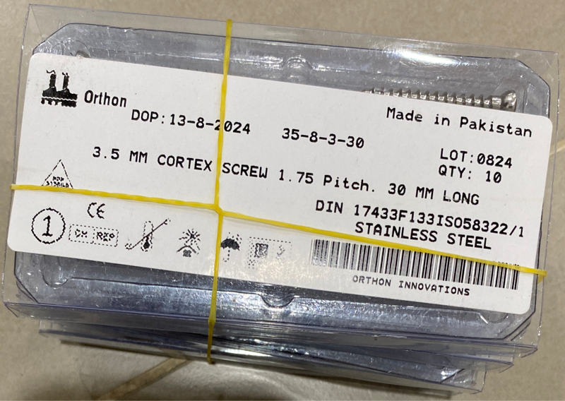 Vít xương cứng 3,5mm dài 30mm - Pakistan