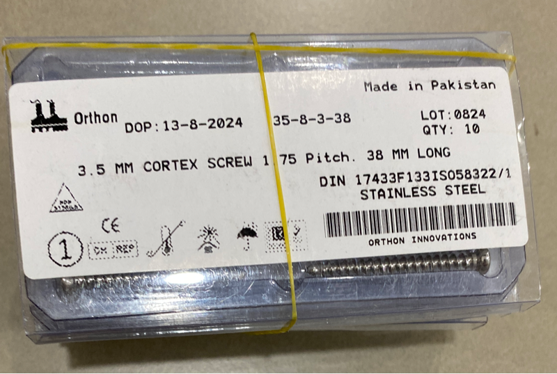 Vít xương cứng 3,5mm dài 38mm - Pakistan