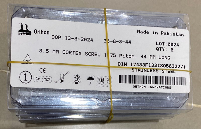 Vít xương cứng 3,5mm dài 44mm - Pakistan