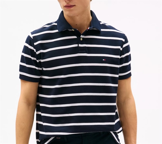 TOMMY HILFIGER REG POLO XANH ĐEN SỌC J9397