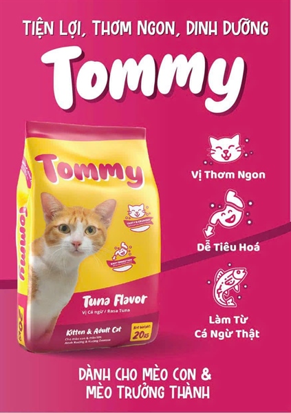 Hạt cho mèo mọi lứa tuổi Tommy vị cá ngừ 500g.