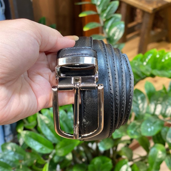 Dây Nịt Bản 3Cm Khóa Bạc - Đen