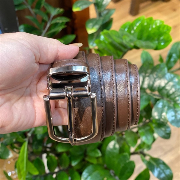 Dây Nịt Bản 3Cm Khóa Bạc - Nâu 1