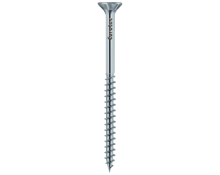 Eurotec - Wood construction screws, EcoTec chipboard screw, A2 stainless steel, with countersunk head, self-milling ribs and TX drive, 6,0 x 160 mm, TX 25, 100 Pieces/box