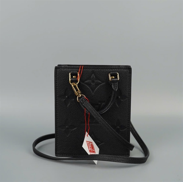 Túi LV Sac Plat da bê hoa đen sz13 +